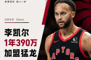 一年390万!NBA官网:猛龙已与前锋李凯尔签下一份合同!