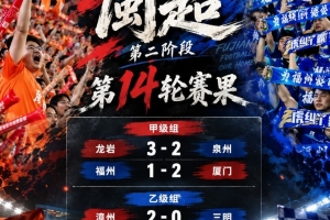 闽超本轮综述:厦门2-1击败福州取14连胜 泉州2-3爆冷输龙岩